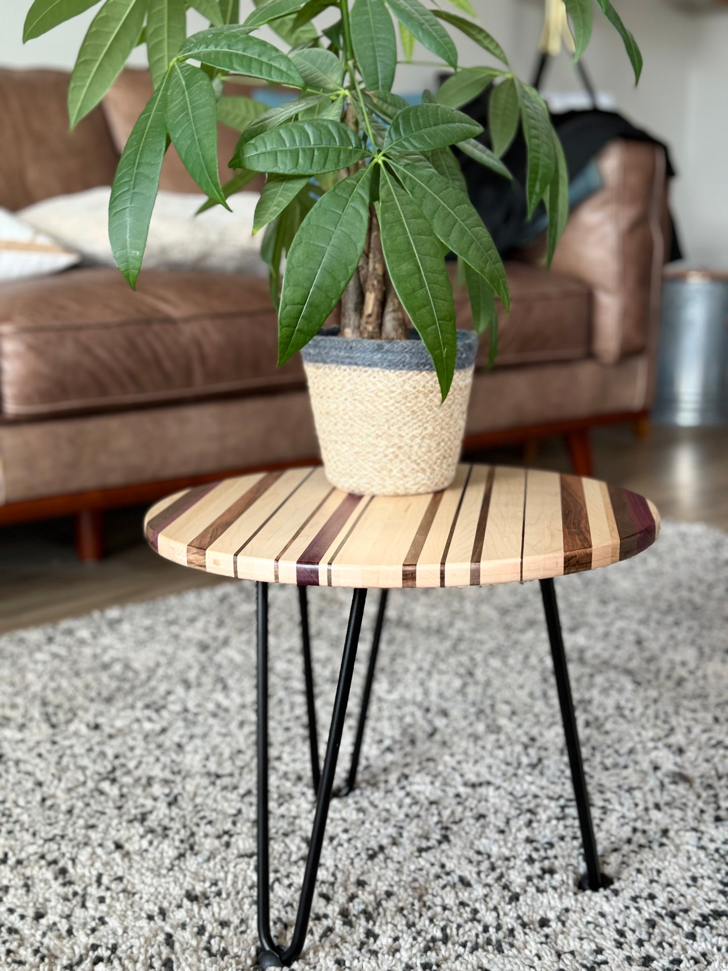 Maple+Cherry+Purpleheart+Tigerwood End Table